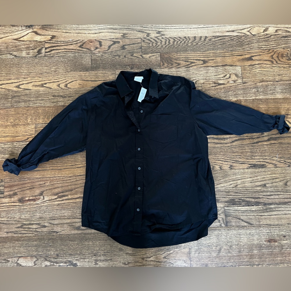 Gap Black Button-Up The Big Shirt, size Large—NWT